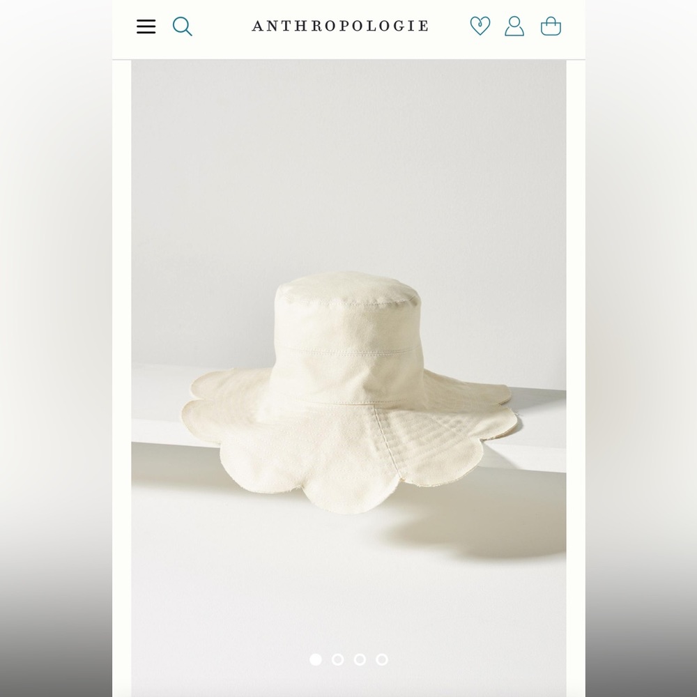 Anthropologie Canvas Flower Bucket Hat